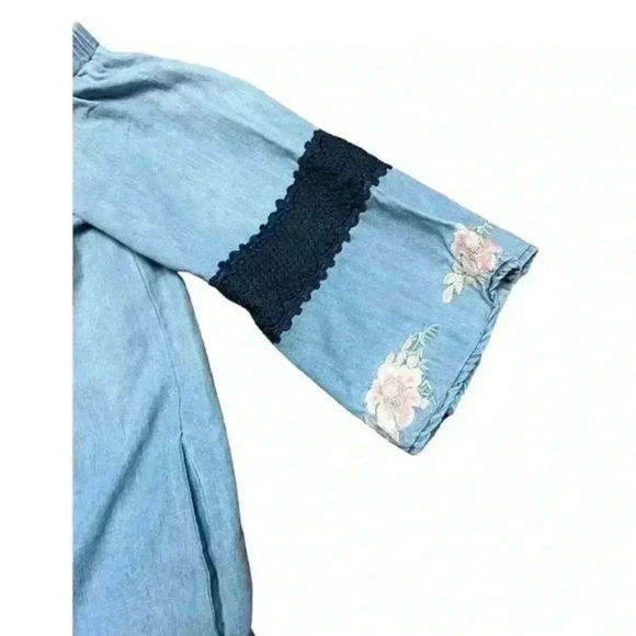 Cotton Bleu Strapless Denim Dress With a Raw Hem - Picture 3 of 8